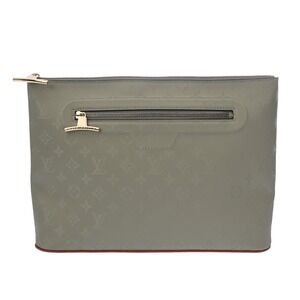 Louis Vuitton Monogram Titanium Pochette Cosmos Gray Canvas Clutch Bag